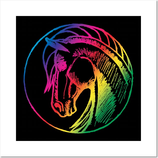 Round horse Rainbow Wall Art by Shyflyer